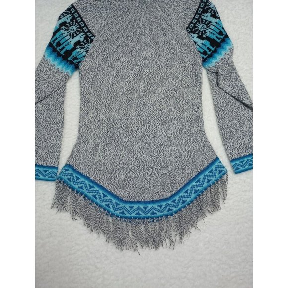 Ecologic Arts 100% Alpaca Wool Sweater Size Large Pullover Turquois/Gray Soft - Picture 11 of 14